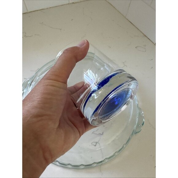 AMERICAN ATELIER OLD FASHIONED ROCKS COBALT BLUE CONTROLLED BUBBLE GLASSES - Picture 10 of 12